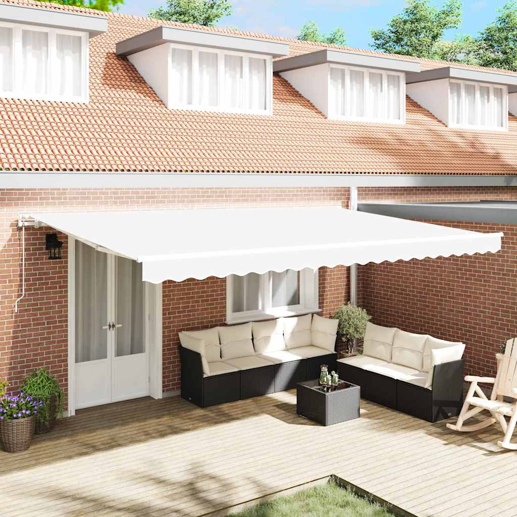 Tettuccio Elettrico Retrattile Bianco 500 × 350 cm | homemem39