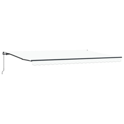 Tenda Retrattile Bianco 500 × 350 cm Poliestere e Acciaio | homemem39