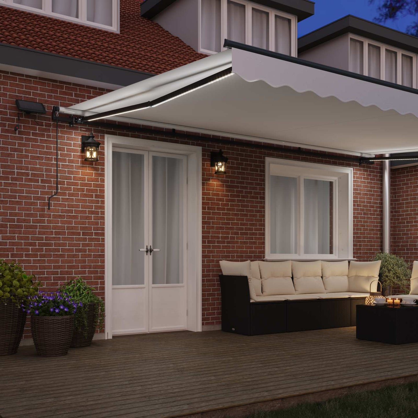 Tenda Retrattile Bianco 500 ×350 cm Tessuto | homemem39