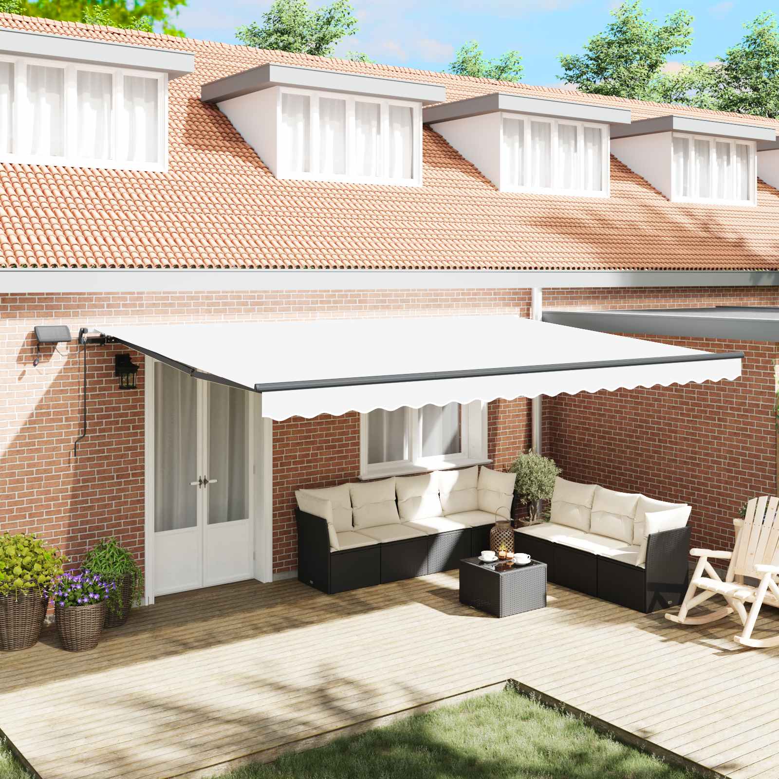 Tenda Retrattile Bianco 500 ×350 cm Tessuto | homemem39