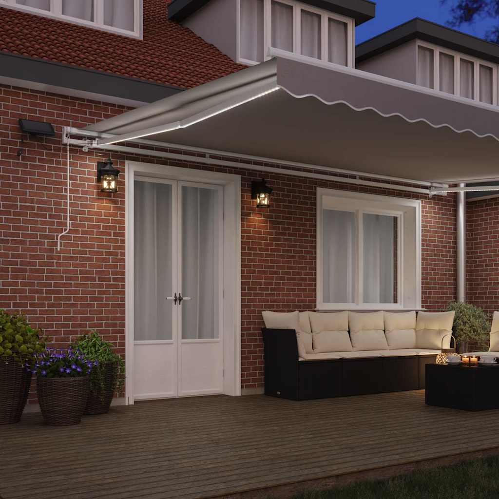 Tenda retrattile Grigio Chiaro 500 × 350 cm Tessuto e Alluminio | homemem39