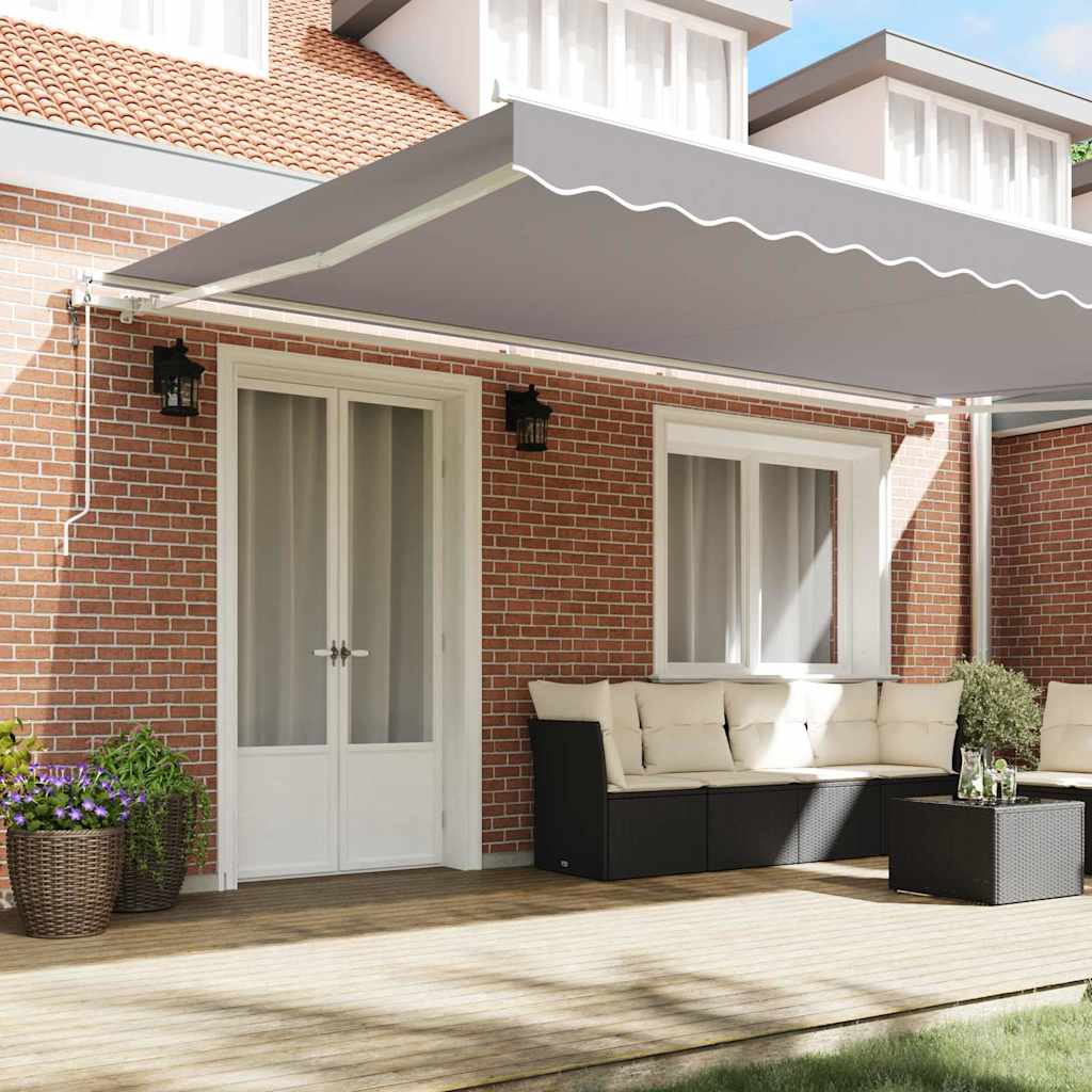 Tenda retrattile Grigio Chiaro 500 × 350 cm Tessuto e Alluminio | homemem39