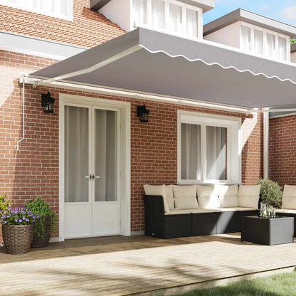 Tenda retrattile Grigio Chiaro 500 × 350 cm Tessuto e Alluminio | homemem39
