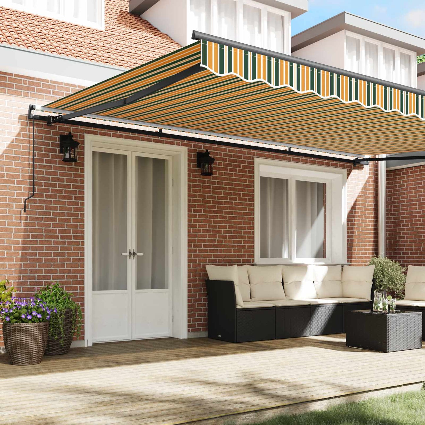 Tenda Retrattile Verde e giallo 500 × 350 cm | homemem39