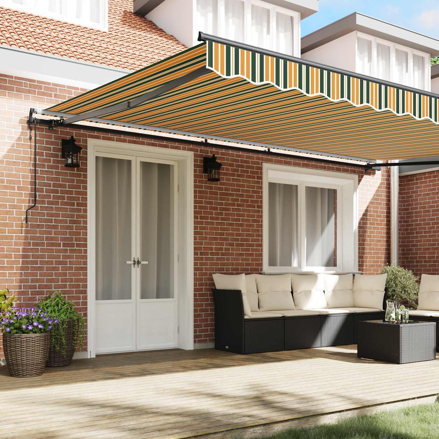 Tenda Retrattile Verde e giallo 500 × 350 cm | homemem39