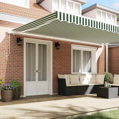 Tenda Retrattile Verde e Bianco 500 × 350 cm | homemem39