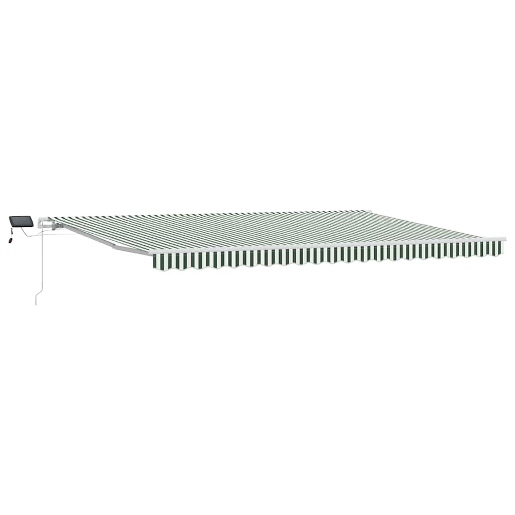 Tenda Retrattile Verde e Bianco 500 × 350 cm Tessuto e acciaio | homemem39