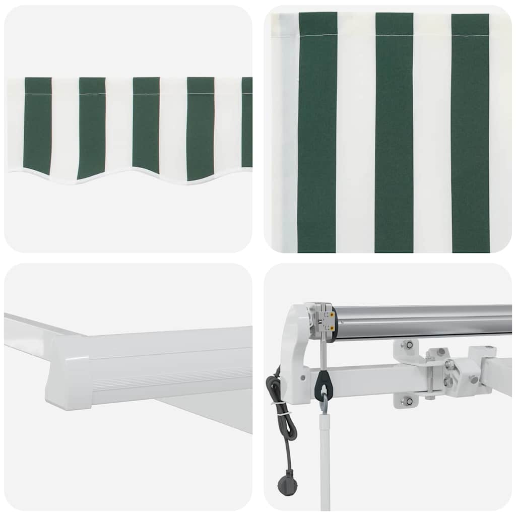 Tettuccio Elettrico Retrattile Verde e Bianco 500 × 350 cm | homemem39