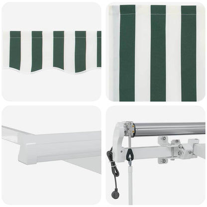 Tettuccio Elettrico Retrattile Verde e Bianco 500 × 350 cm | homemem39