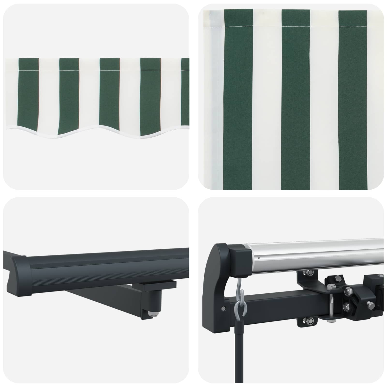 Tenda Retrattile Verde e Bianco 500 × 350 cm | homemem39