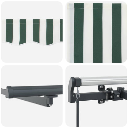 Tenda Retrattile Verde e bianco 500 ×350 cm Tessuto | homemem39