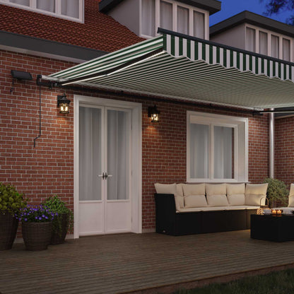 Tenda Retrattile Verde e bianco 500 ×350 cm Tessuto | homemem39