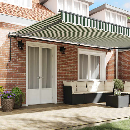 Tenda Retrattile Verde e Bianco 500 × 350 cm | homemem39