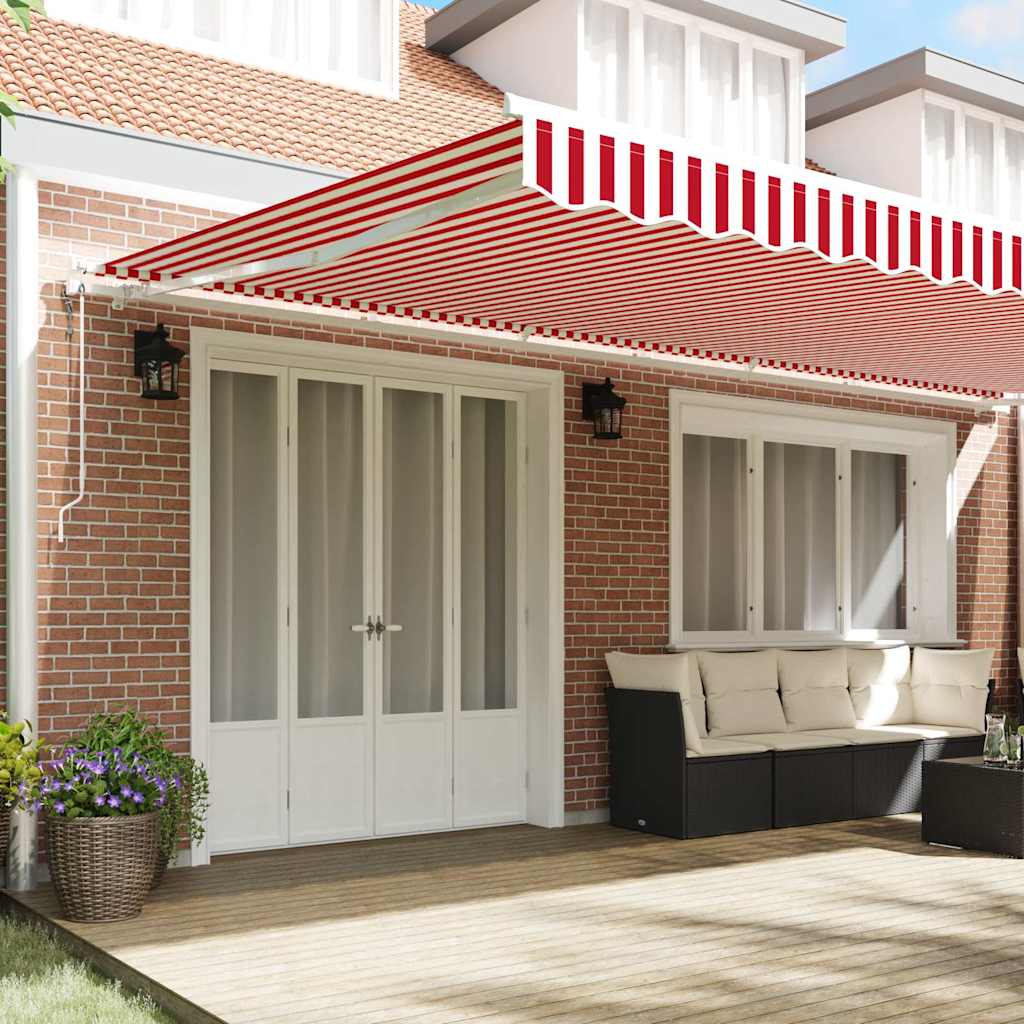 Tenda Retrattile 600 × 300 cm Rosso e bianco - homemem39