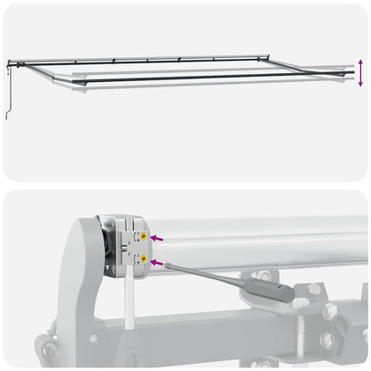 Tenda Retrattile Rosso e bianco 600 ×300 cm Tessuto - homemem39