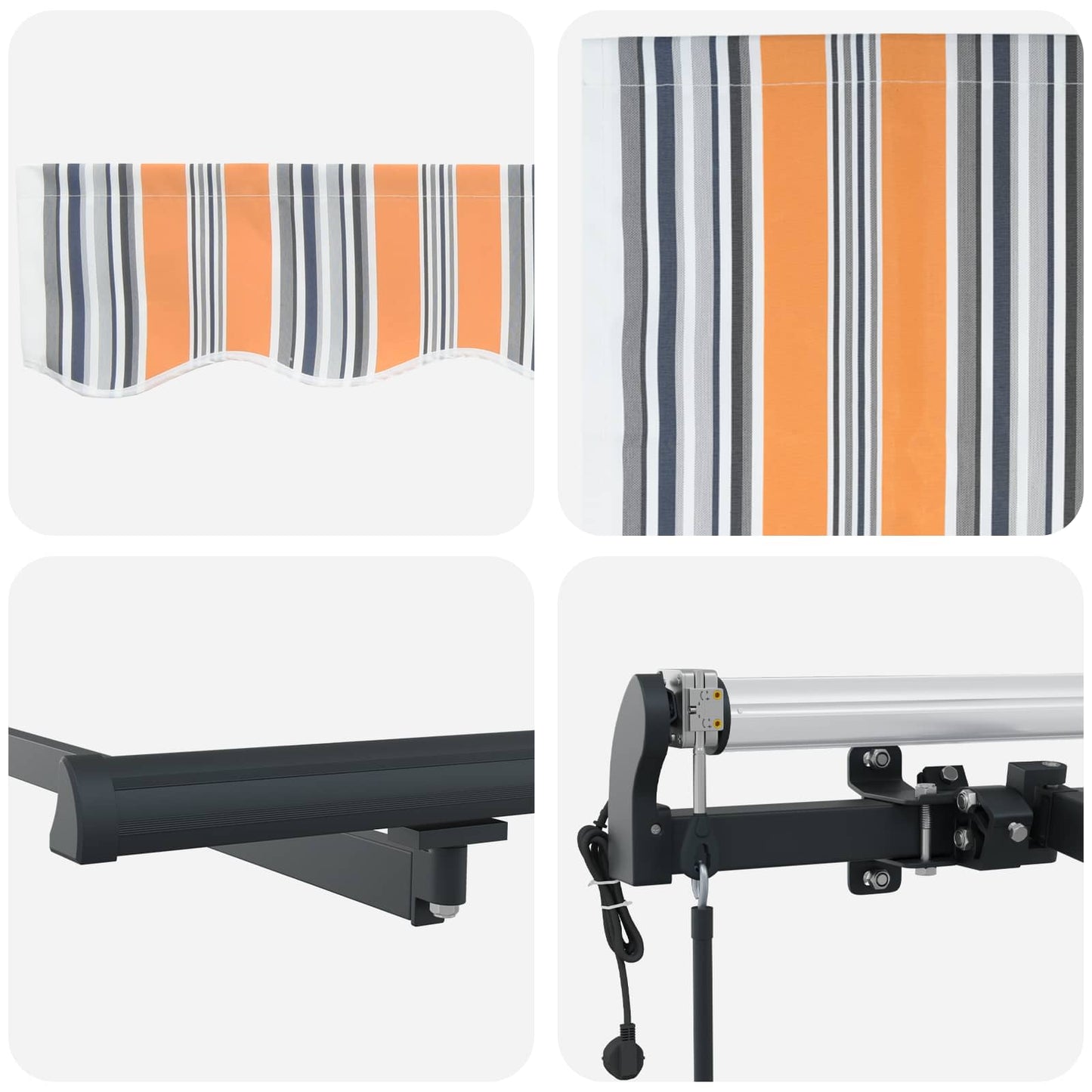 Tenda retrattile Multicolore 600 × 300 cm Tessuto e Alluminio | homemem39