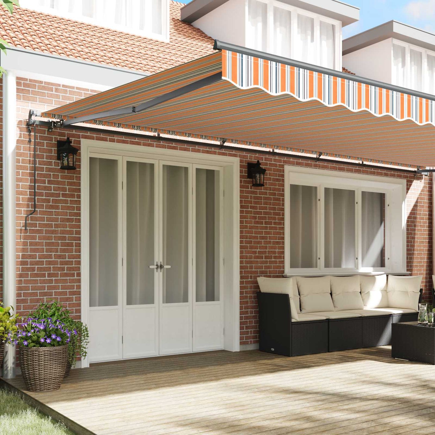 Tenda retrattile Multicolore 600 × 300 cm Tessuto e Alluminio | homemem39