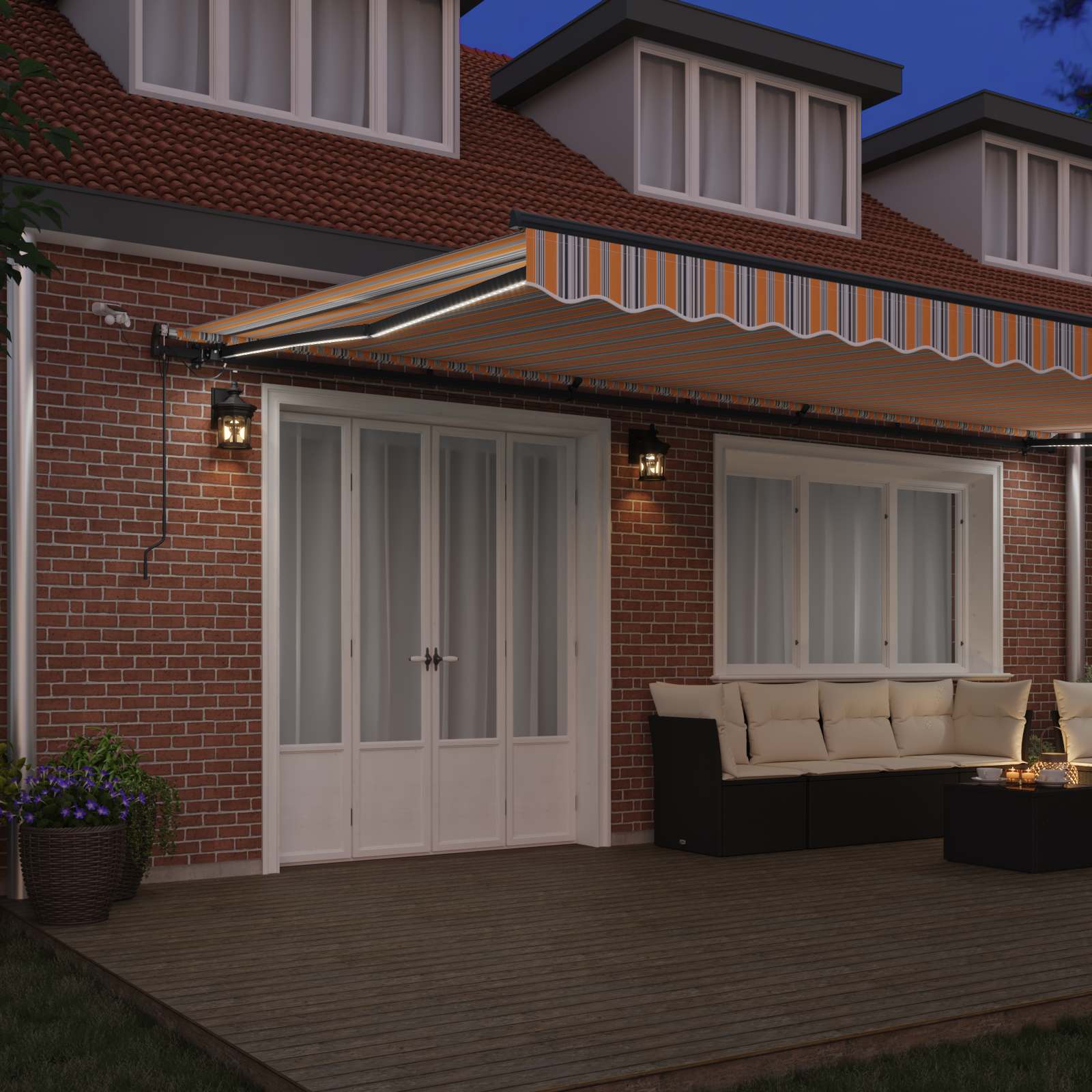 Tenda retrattile Multicolore 600 × 300 cm Poliestere | homemem39