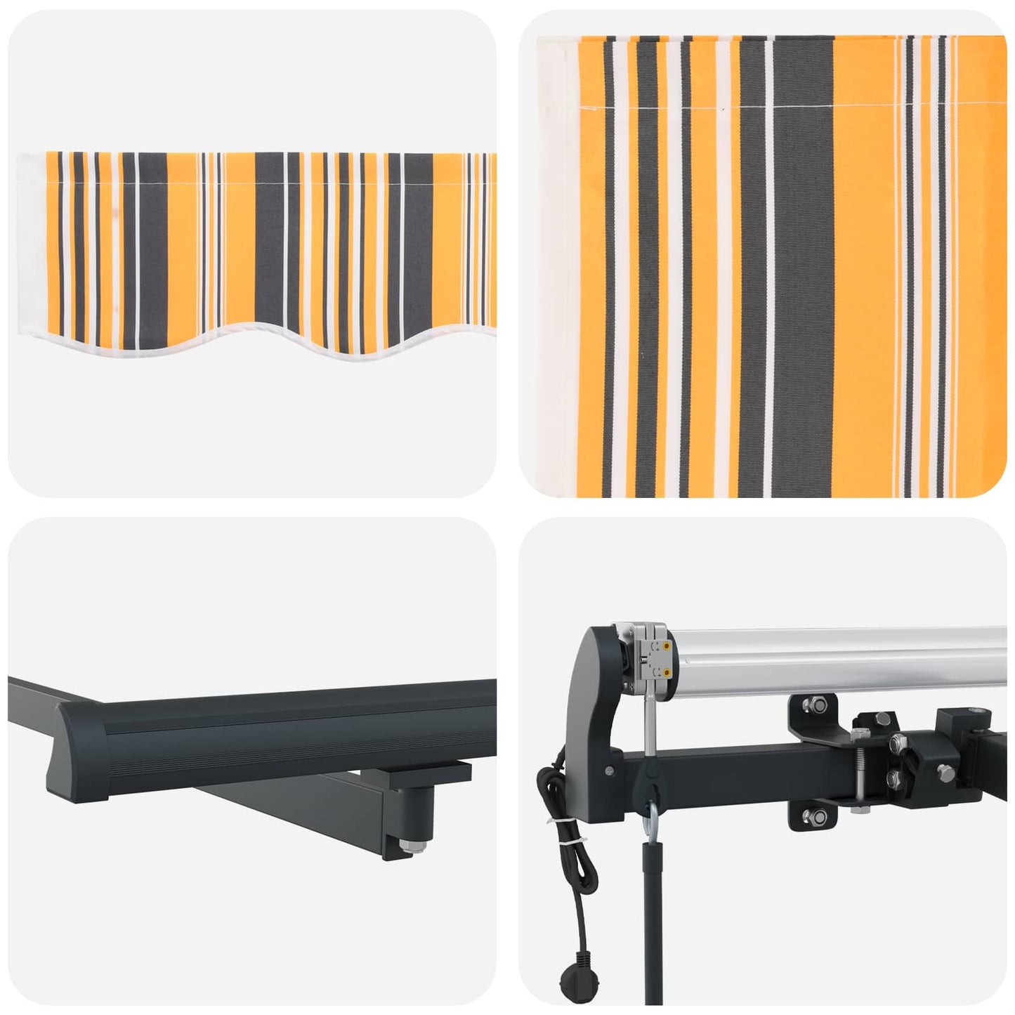 Tenda Retrattile Multicolore 600 × 300 cm Tessuto e Alluminio | homemem39