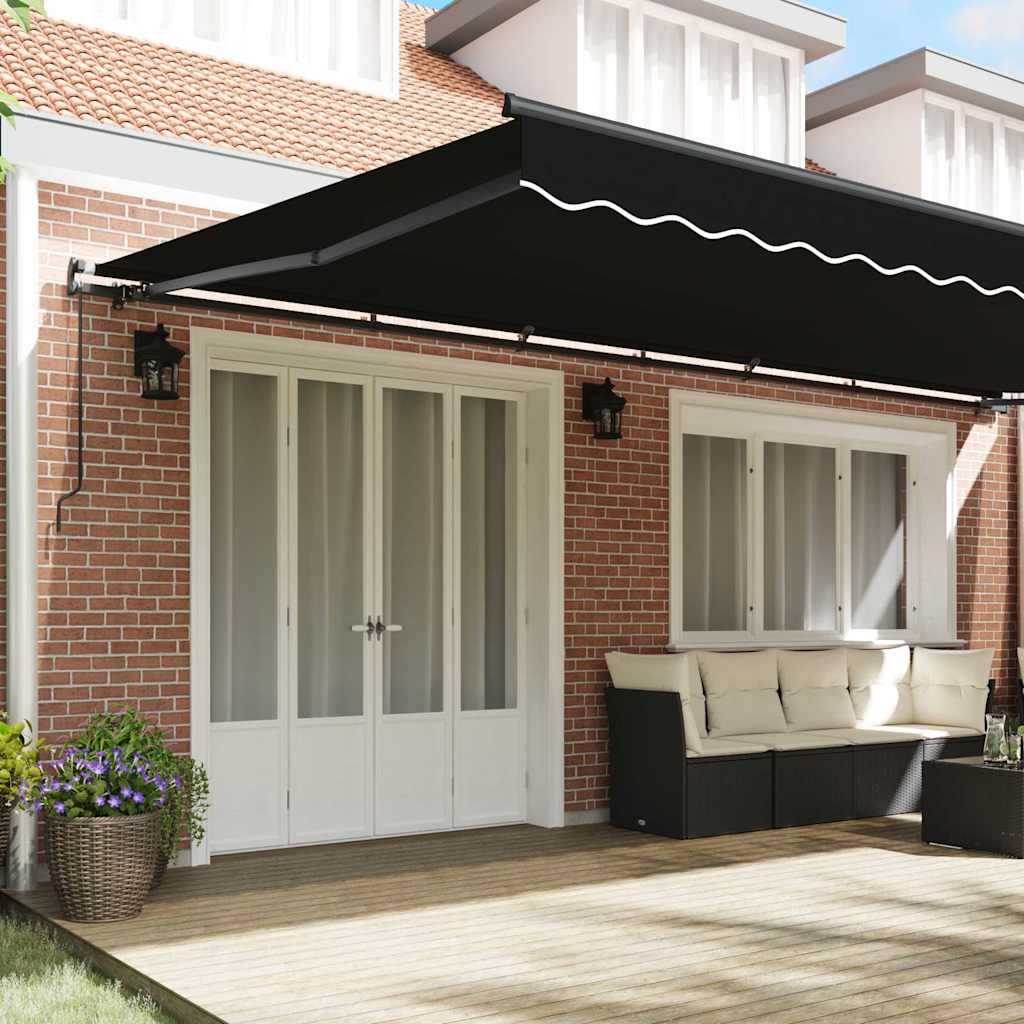 Tenda Retrattile Nero 600 × 300 cm Tessuto