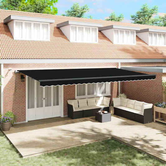 Tenda Retrattile con Nero 600 × 300 cm Tessuto