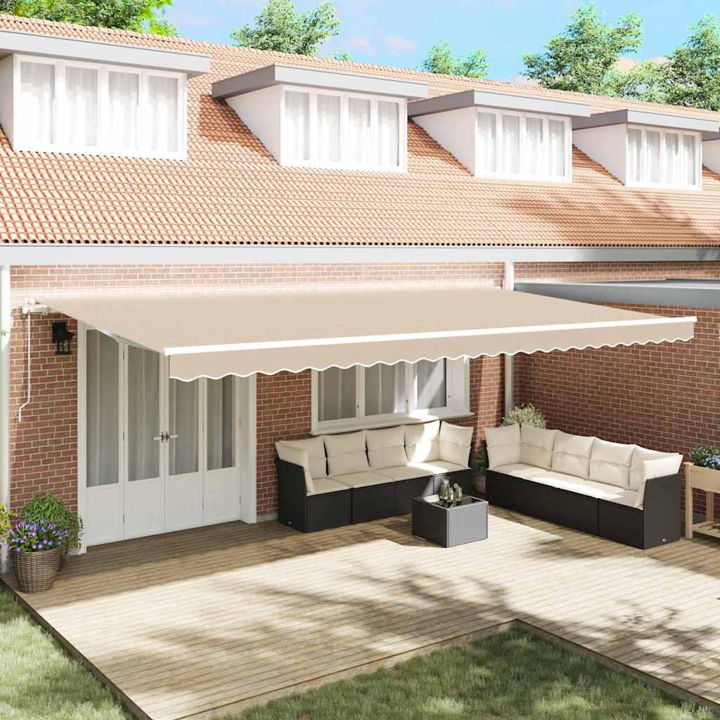 Tenda retrattile Beige 600 × 300 cm Tessuto e Alluminio | homemem39
