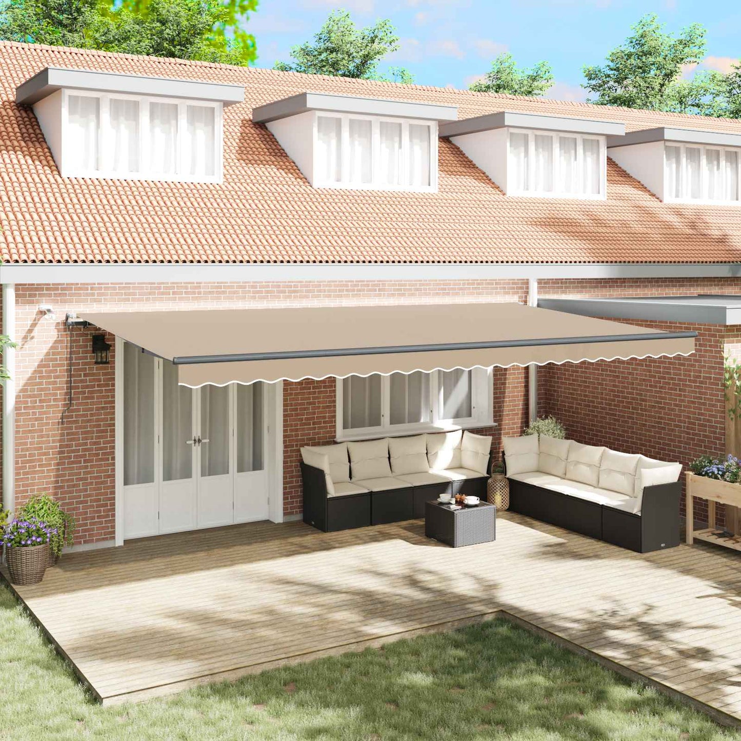 Tenda retrattile Beige 600 × 300 cm Poliestere | homemem39