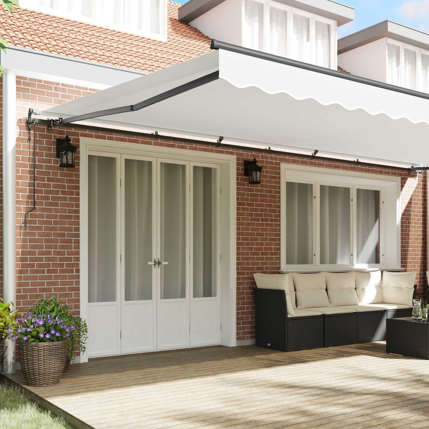 Tenda retrattile Bianco 600 × 300 cm Tessuto e Alluminio | homemem39