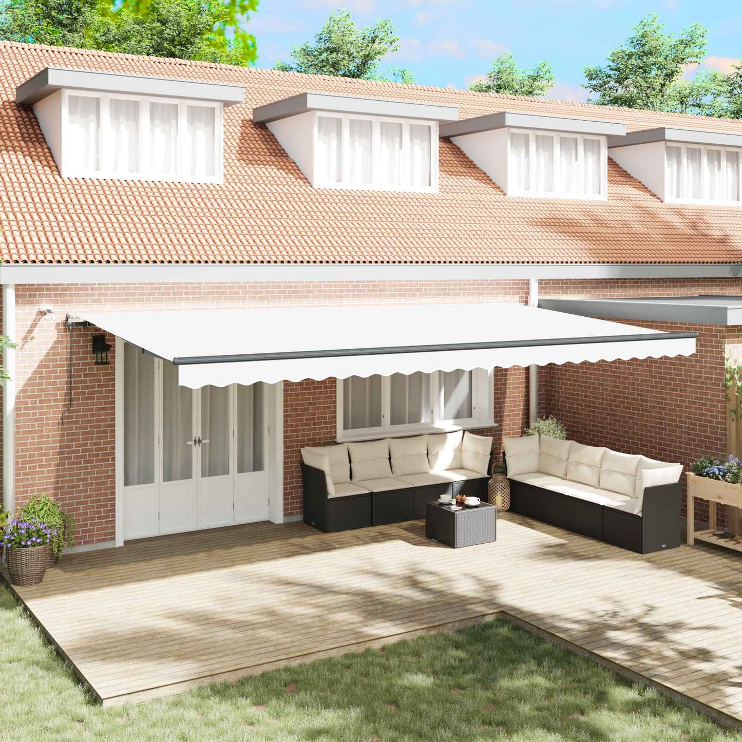 Tenda retrattile Bianco 600 × 300 cm Poliestere | homemem39
