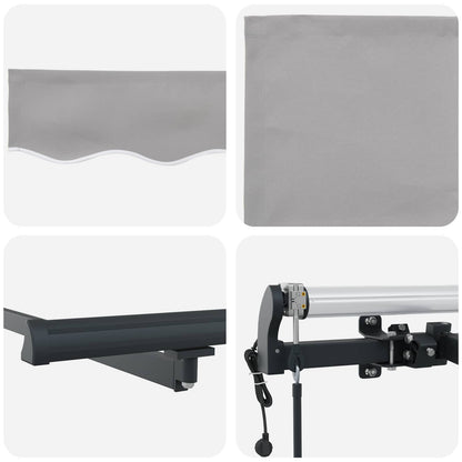 Tenda retrattile Grigio Chiaro 600 × 300 cm Tessuto e Alluminio | homemem39