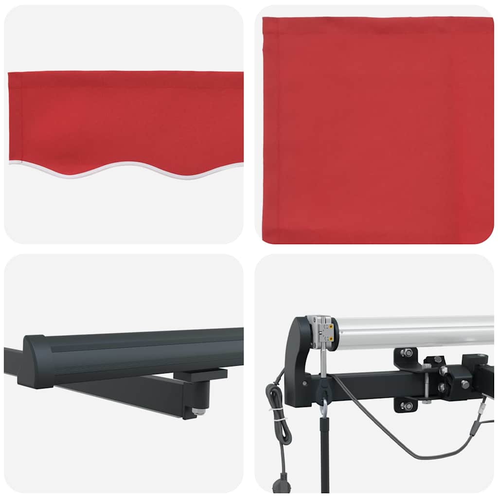 Tenda Retrattile con Rosso 600 × 300 cm Tessuto