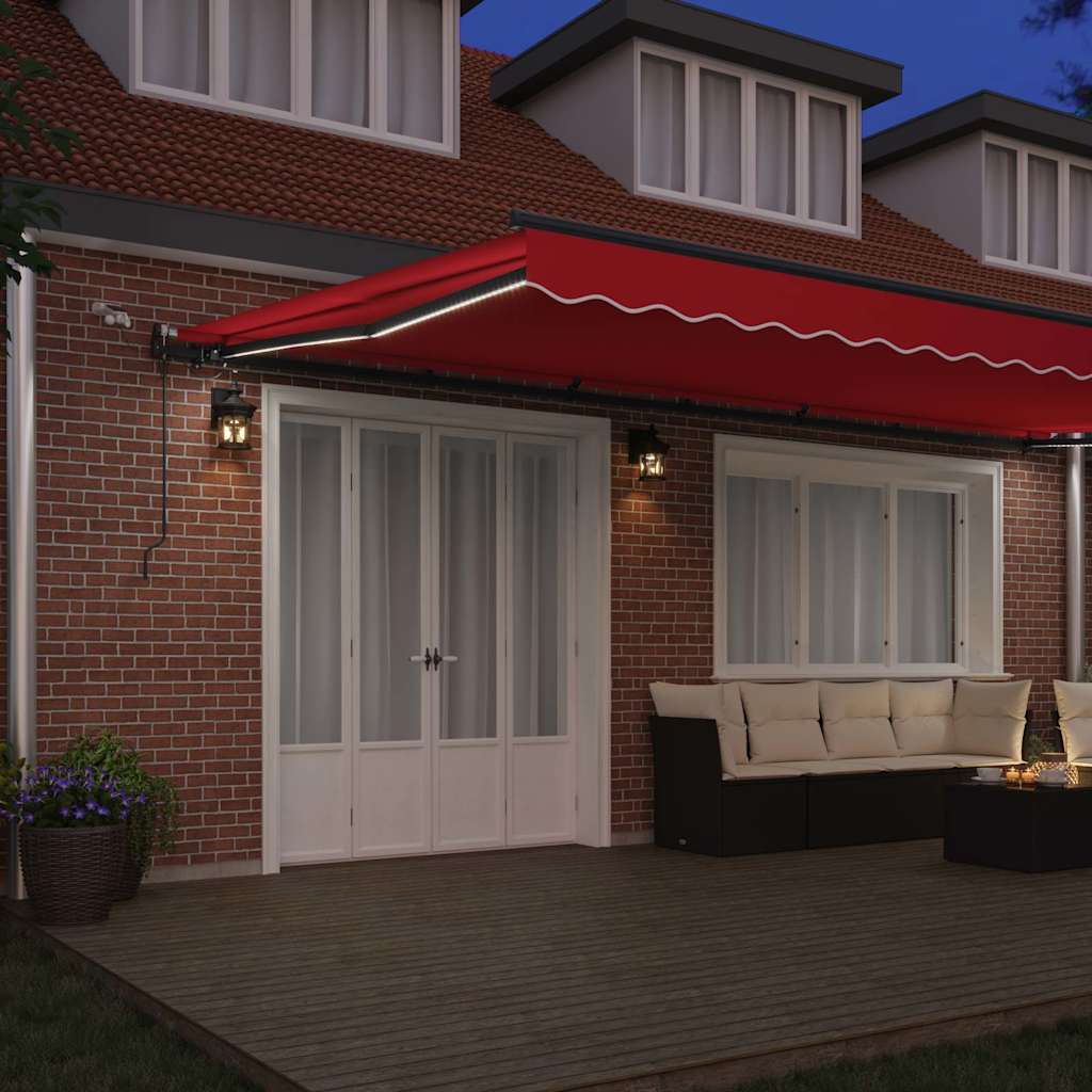 Tenda Retrattile con Rosso 600 × 300 cm Tessuto