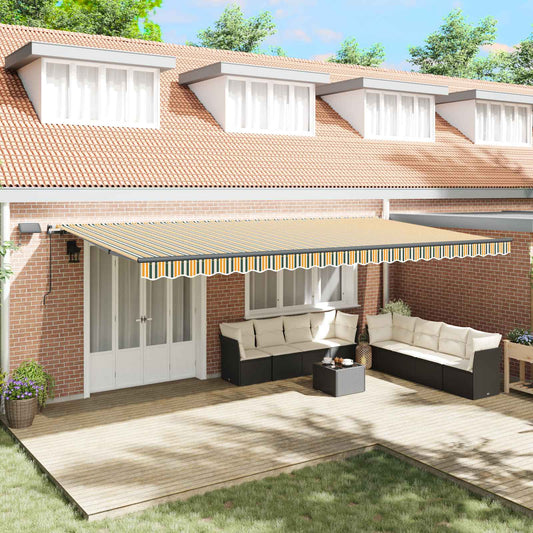 Tenda retrattile Verde e giallo 600 × 300 cm | homemem39