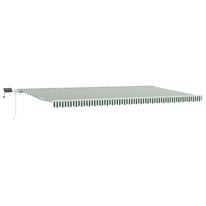 Tenda Retrattile Verde e Bianco 600 × 300 cm Tessuto e acciaio | homemem39