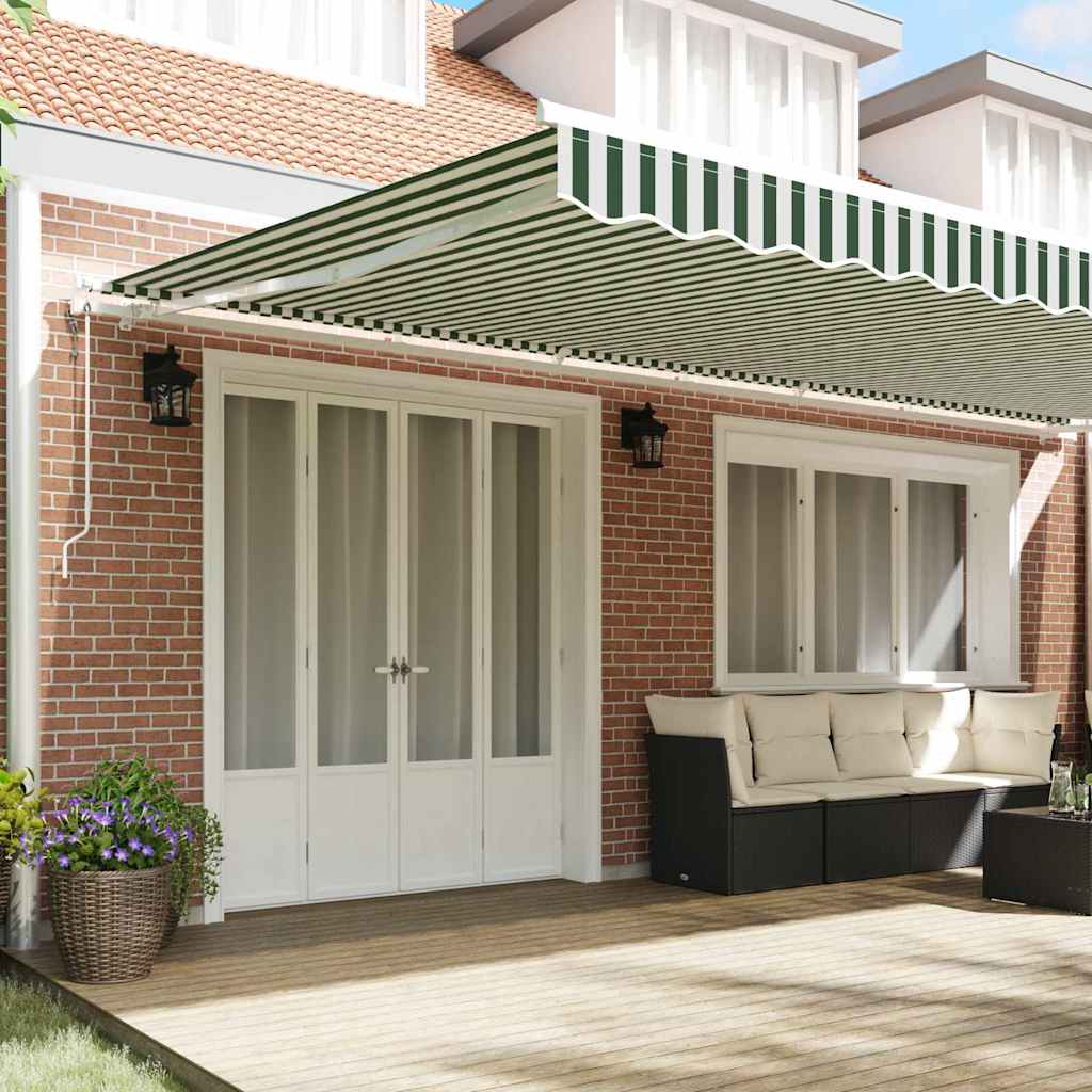 Tettuccio Elettrico Retrattile Verde e Bianco 600 × 300 cm | homemem39