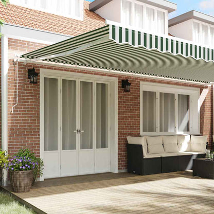 Tettuccio Elettrico Retrattile Verde e Bianco 600 × 300 cm | homemem39