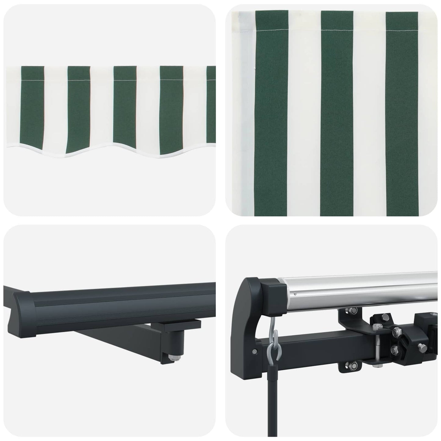 Tenda Retrattile Verde e Bianco 600 × 300 cm | homemem39