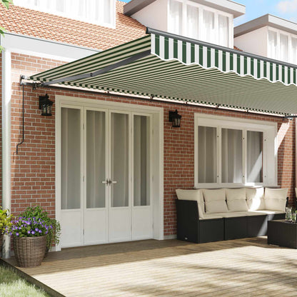 Tenda Retrattile Verde e Bianco 600 × 300 cm | homemem39