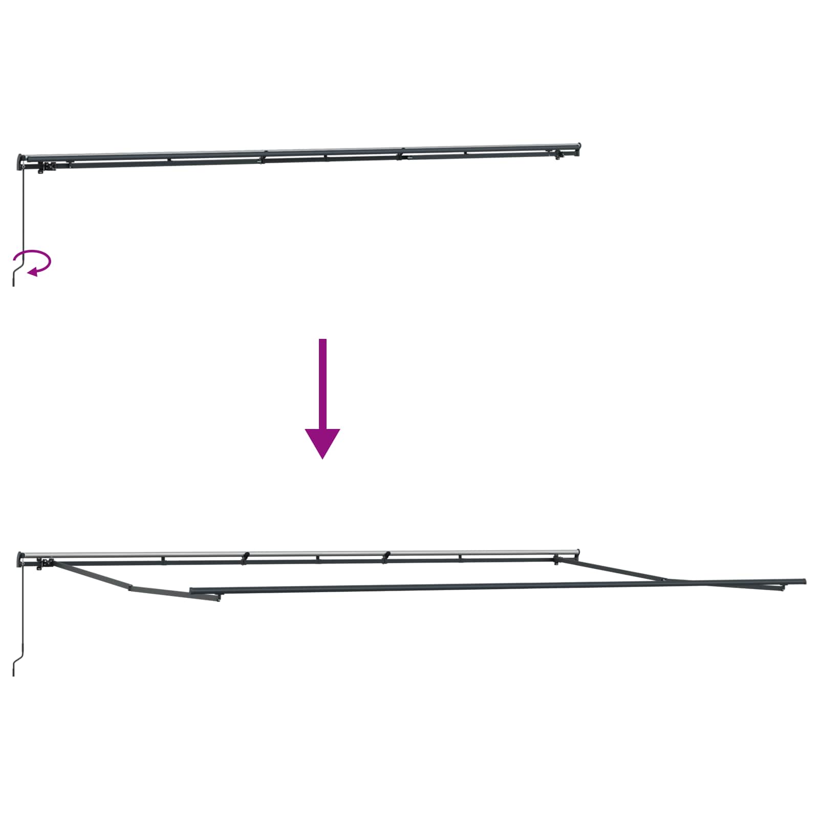 Tenda Retrattile Verde e Bianco 600 × 300 cm | homemem39