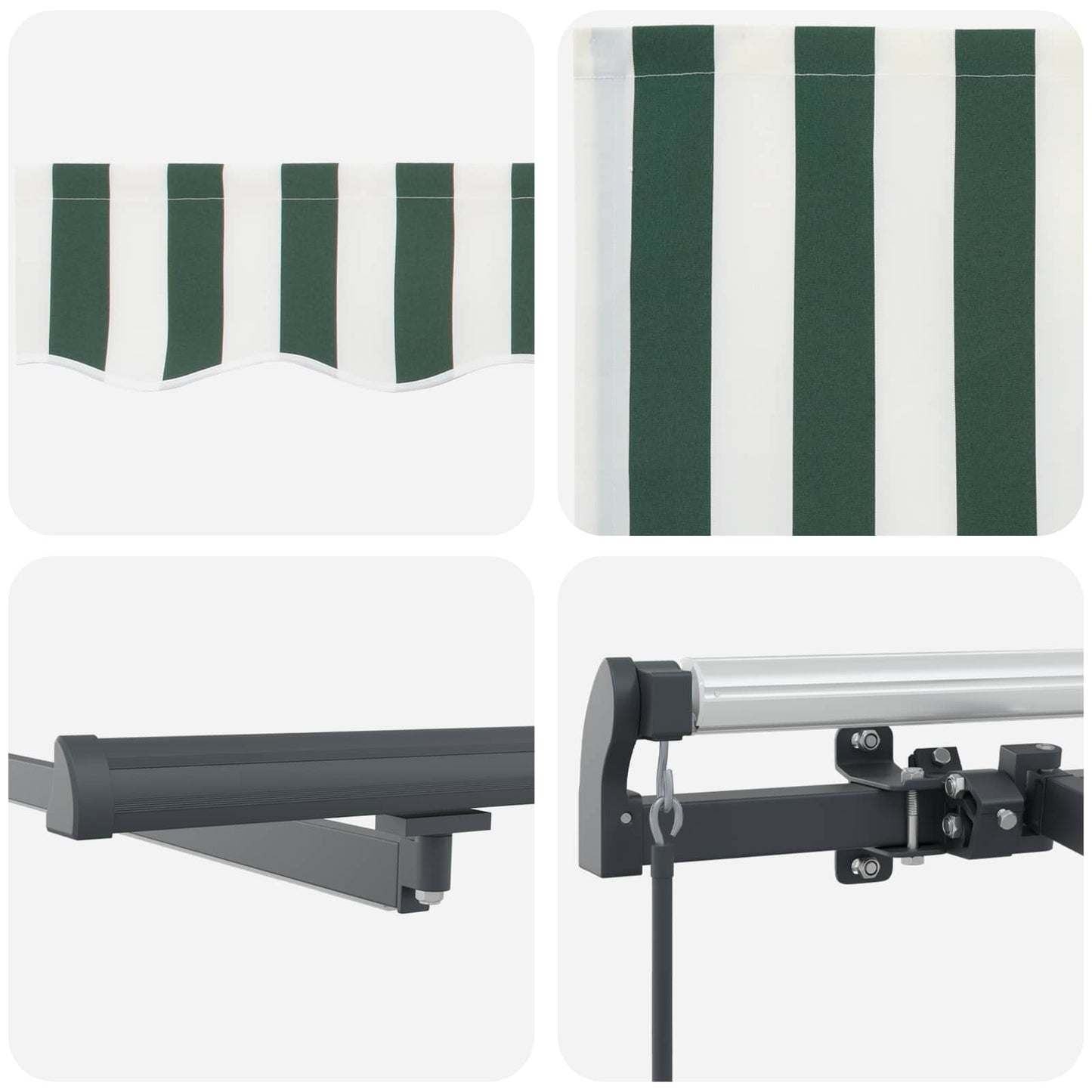 Tenda Retrattile Verde e bianco 600 ×300 cm Tessuto | homemem39