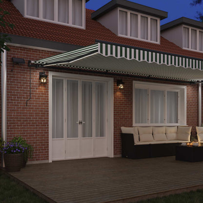 Tenda Retrattile Verde e bianco 600 ×300 cm Tessuto | homemem39