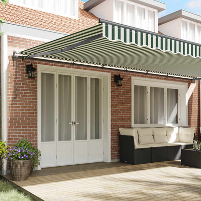 Tenda Retrattile Verde e Bianco 600 × 300 cm | homemem39