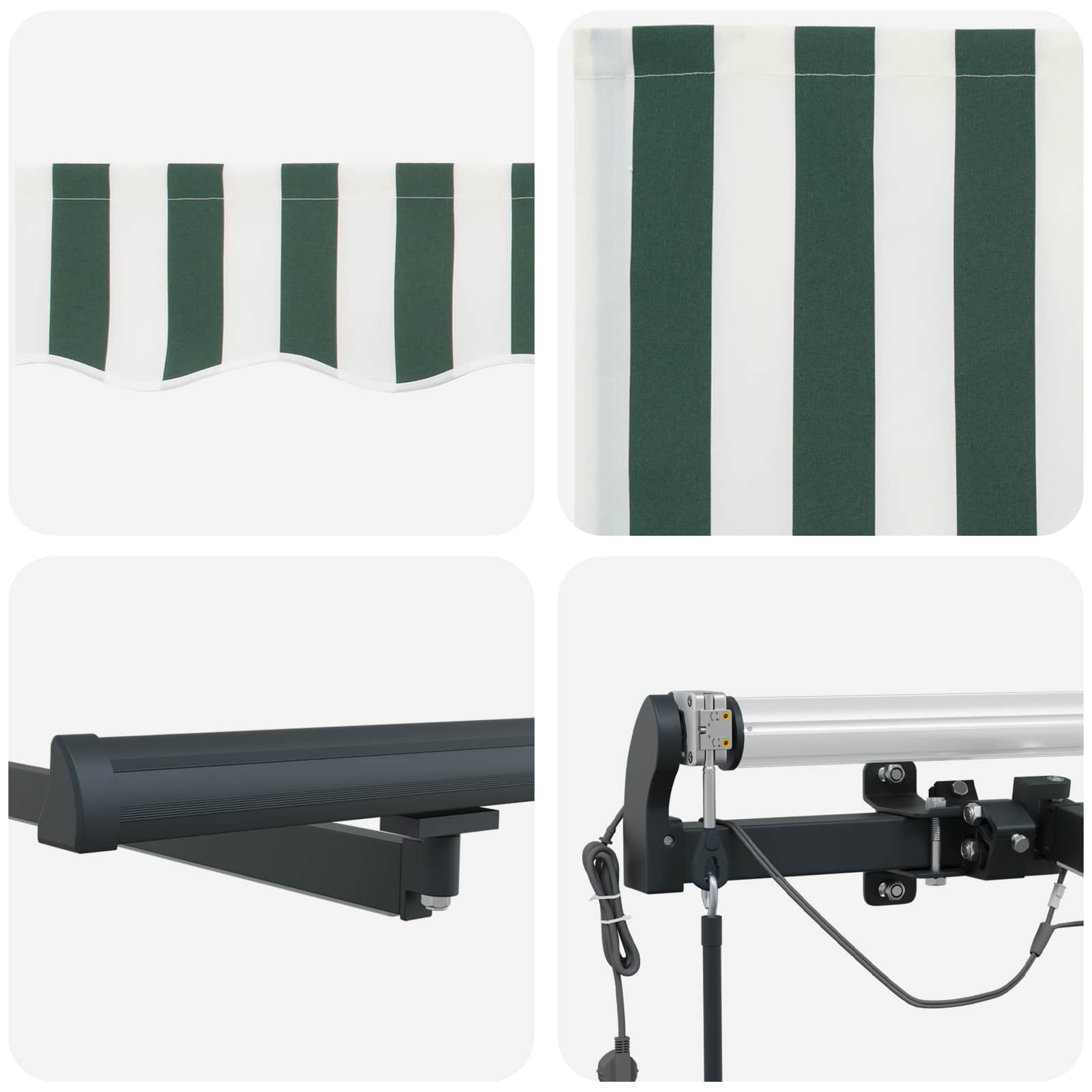 Tessuto per Tenda Verde e Bianco 600 × 300 cm Poliestere | homemem39