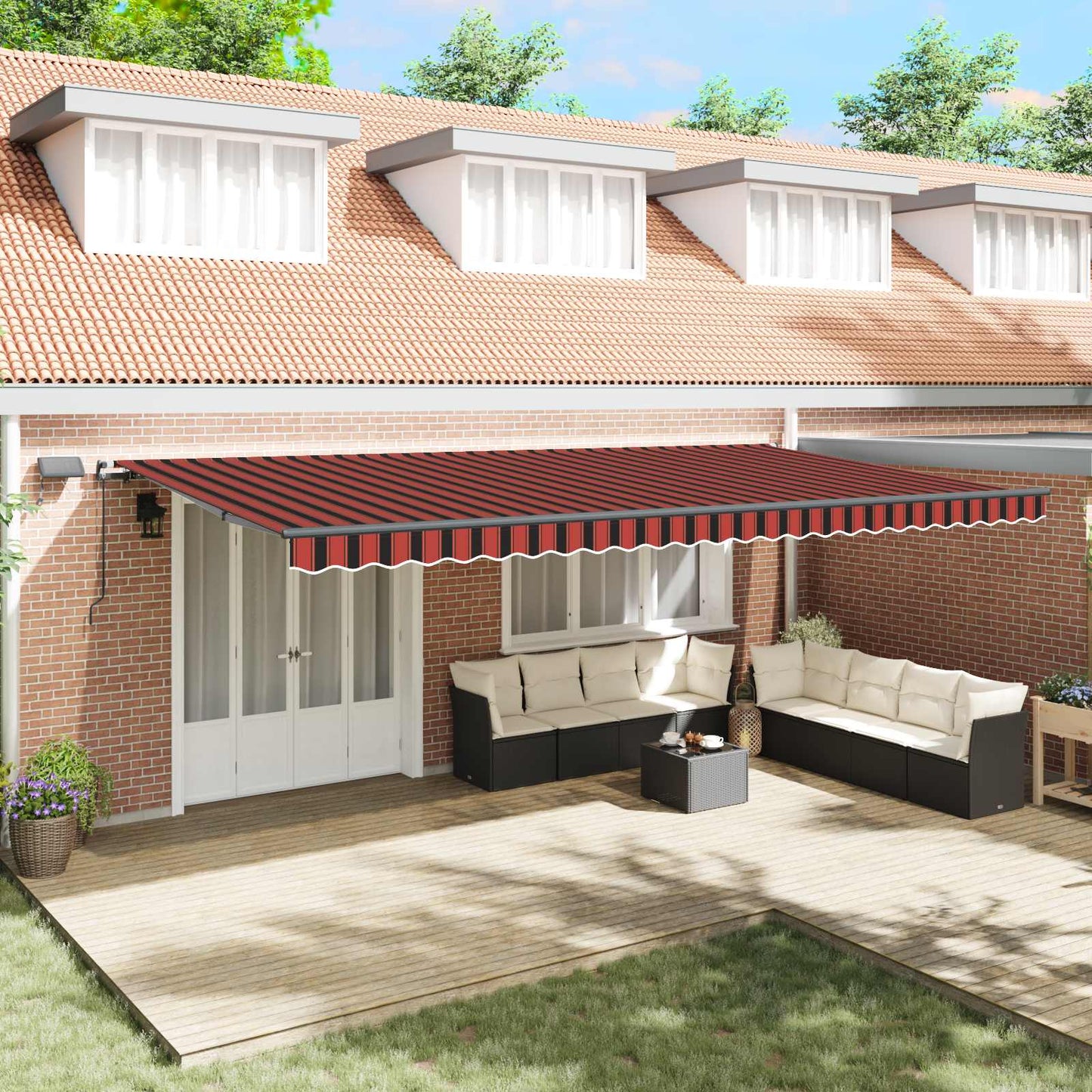 Tenda Retrattile arancione e marrone 600 ×350 cm Tessuto | homemem39