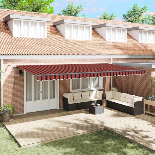 Tessuto per Tenda arancione e marrone 600 × 350 cm Poliestere | homemem39