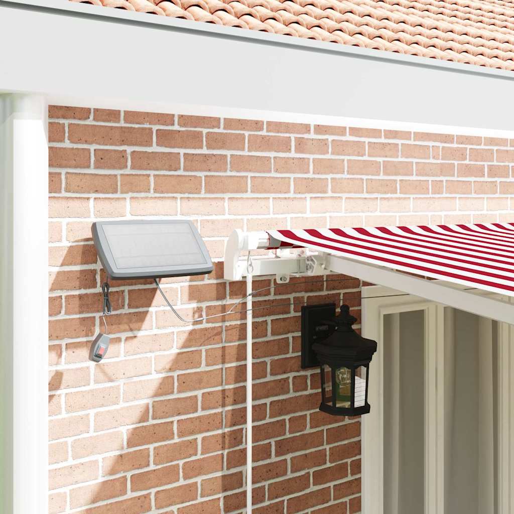 Tenda Retrattile Rosso e Bianco 600 × 350 cm Tessuto e acciaio | homemem39