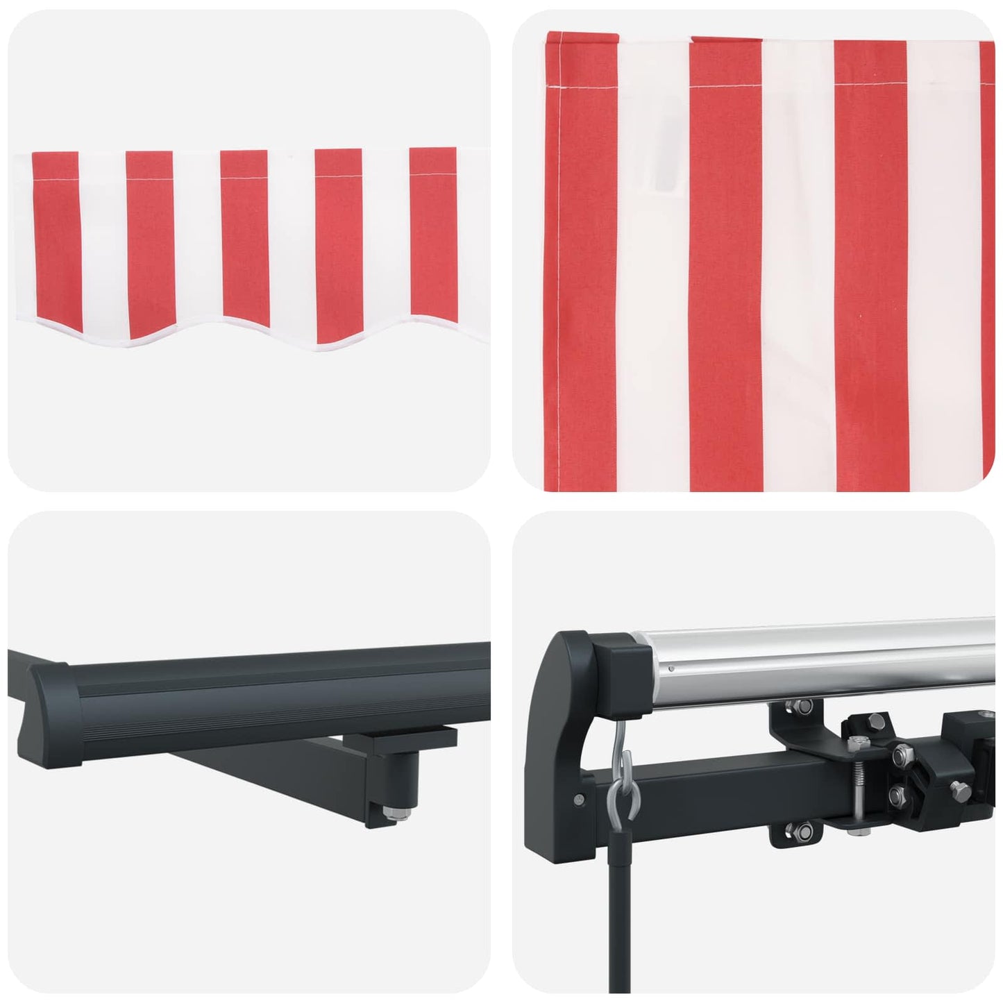 Tenda Retrattile Rosso e Bianco 600 × 350 cm | homemem39