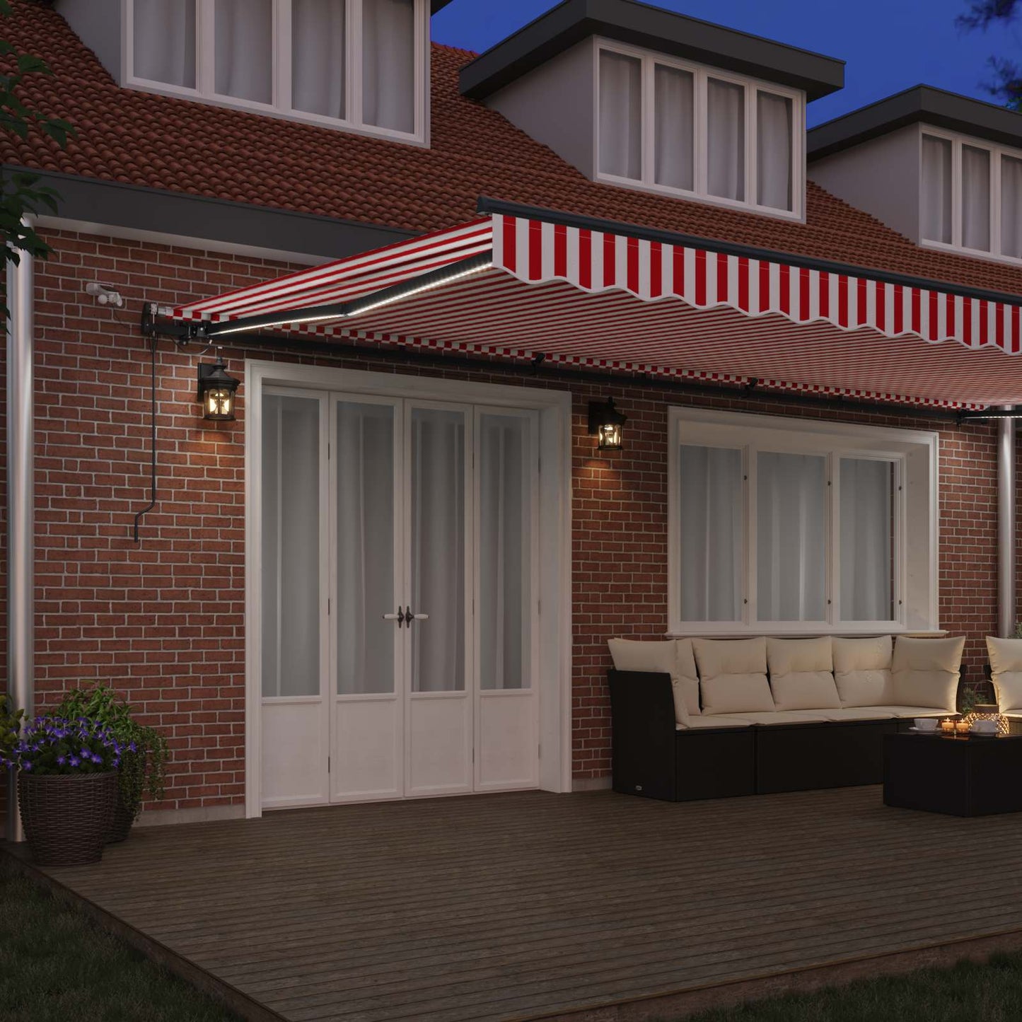 Tessuto per Tenda Rosso e Bianco 600 × 350 cm Poliestere | homemem39