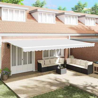 Tenda retrattile Bianco 600 × 350 cm Tessuto e Alluminio | homemem39