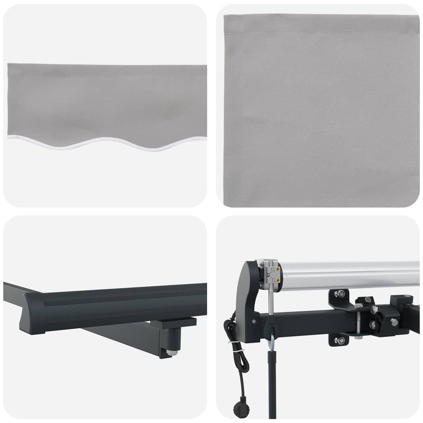 Tenda retrattile Grigio Chiaro 600 × 350 cm Tessuto e Alluminio | homemem39